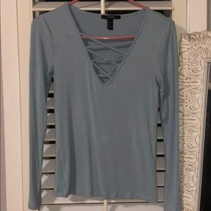 Light blue top